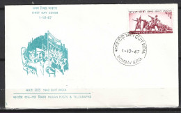 INDE. N°238 Sur Enveloppe 1er Jour (FDC) De 1967. Révolte De Gandhi. - Mahatma Gandhi