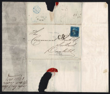 GREAT BRITAIN 1857 2D BLUE CALEDONIAN RAILWAY DUNKELD SCOTLAND - Lettres & Documents