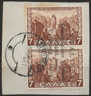 OICI20UFR-1941 Occup. Italiana CEFALONIA E ITACA, Sass. Nr. 20, Francobollo Usato Per Posta Su Frammento °/ - Cefalonia & Itaca