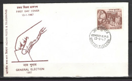 INDE. N°218 Sur Enveloppe 1er Jour (FDC) De 1967. Elections. - FDC