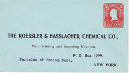 Etats Unis Entier Postal Enveloppe 2 C. Rouge Carmin Repiquée Roessler - Autres & Non Classés