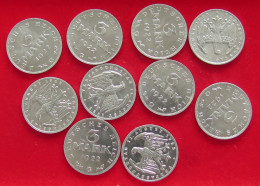 COLLECTION LOT GERMANY WEIMAR 3 MARK 10PC 21G #xx40 1116 - Collections