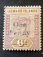 LEEWARD ISLANDS  SG 18  1d On 6d Mauve And Brown MH* - Leeward  Islands