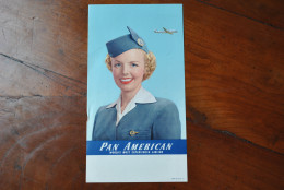 PAN AMERICAN WORLD'S MOST EXPERIENCED AIRLINE LITHO IN USA Flyer Publicitaire Aviation Américaine Années 50 Publicité - Publicités