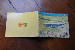 KNOW YOUR AIRLINERS 2/6 Années 50 Argonaut IL-12 Hermès 4A Herald DC-6B 4  3 Scandia Caravelle Shell BP Airlines Badges - Autres & Non Classés