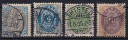 DENMARK 1875 - Canceled - Mi 22 I ZB, 23 I ZB, 29 I ZB, 30 I ZBb - Oblitérés