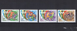 Uzbekistan 1996 Olympic Games Atlanta, Football Soccer, Equestrian, Boxing, Cycling Set Of 4 MNH - Zomer 1996: Atlanta