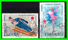 ESPAÑA.-  SELLOS AÑOS 1972 -. .JUEGOS OLIMLICOS DE INVIERNO SAPPORO - SERIE.- - Usati