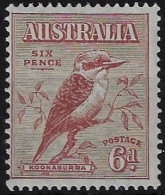 AUSTRALIA SG146 6D RED-BROWN MOUNTED MINT - Ongebruikt