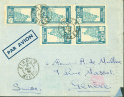 Niger Lettre Par Avion YT N°47 X5 + Dos YT 59 Exposition Internationale Paris 1937 X3 CAD Zinder Niger 8 FEV 38 - Lettres & Documents