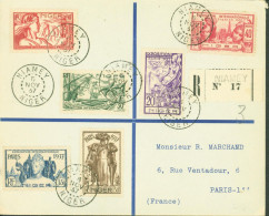Niger Exposition Internationale Paris 1937 YT N°57 à 62 Série Complète Sur Lettre Recommandée CAD Niamey 6 11 37 - Lettres & Documents