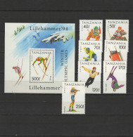 Tanzania 1994 Olympic Games Lillehammer Set Of 7 + S/s MNH - Hiver 1994: Lillehammer