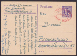 Bayreuth: P903 I/01, Bedarf, Rotes Oval "Gebühr Bezahlt", 25.6.46 - Covers & Documents