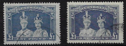 AUSTRALIA SG178/178A, £1 ROBES, BOTH THICK & THIN PAPER TYPES, GOOD USED - Used Stamps