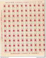 Foglio Erinoffili 100 X 20 Lire Pro Croce Rossa Italiana Croix Rouge Red Cross - Croce Rossa