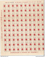 Foglio Erinoffili 100 X 20 Lire Pro Croce Rossa Italiana Croix Rouge Red Cross - Croix-Rouge