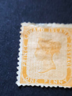 Prince Edward Island.  1d Yellow Perf 11 1/2 MH* - Unused Stamps