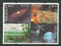 POLAND MNH ** 3912-3915 HISTOIRE COSMIQUE DE LA TERRE Espace - Nuevos