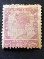 Prince Edward Island.  SG 20. 9d Reddish Mauve Perf 11 1/2 MH* - Ungebraucht