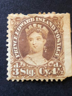 Prince Edward Island.  SG 7.  4 1/2d Yellow Brown MH* Nibbled Top Perforation - Ongebruikt