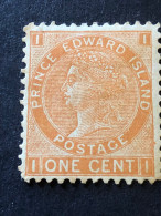 Prince Edward Island.  SG 34.  1c Brown Orange  MH* - Ungebraucht