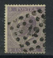 België 21 - 1F Violet - Koning Leopold I - 12 - 1865-1866 Perfil Izquierdo