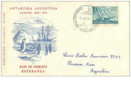 TIMBRES.n°2881.EXPEDITION POLAIRE.ANTARTIDA ARGENTINA-BUENOS AIRES.BASE DE EJERCITO ESPERANZA.1964.CACHETS - Andere & Zonder Classificatie