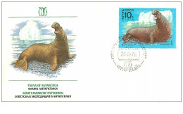 TIMBRES.n°2887.EXPEDITION POLAIRE.FAUNA OF ANTARCTICA.1978.SEA ELEPHANT.ENVELOPPE TIMBRE DESSIN - Andere & Zonder Classificatie