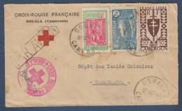 Cachet CROIX ROUGE FRANCAISE  DOUALA Sur Lettre Par Avion Pour Casablanca - Brieven En Documenten