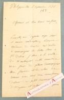 ● L.A.S 1876 Docteur Henri De Courtois Médecin En Chef De L'Hôpital Militaire - PHILIPPEVILLE - Lettre Autographe LAS - Uitvinders En Wetenschappers