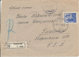 Yugoslavia Registered Cover Sent To Czechoslovakia Daruvar 21-4-1948 - Lettres & Documents