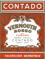 CANELLI, Asti - ETICHETTA D'EPOCA VERMOUTH ROSSO CONTADO - #014 - Alcohols & Spirits