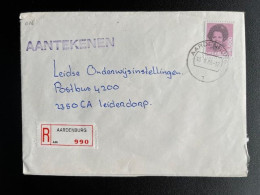 NETHERLANDS 1986 REGISTERED LETTER AARDENBURG TO LEIDERDORP 13-02-1986 NEDERLAND AANGETEKEND - Brieven En Documenten