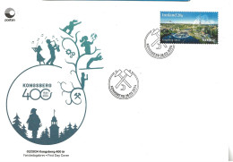 Norway 2024  Special Cover And Special Cancellation Kongsberg 400 år   - On Stamp From Kongsberg - FDC - Lettres & Documents