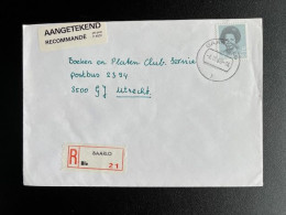 NETHERLANDS 1989 REGISTERED LETTER BAARLO TO UTRECHT 04-09-1989 NEDERLAND AANGETEKEND - Covers & Documents