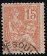 France 1900 Yv. N°117 - 15c Orange - Oblitéré - 1900-02 Mouchon