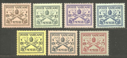 922 Vatican 1929 #73-79 Armoiries Papales Papal Coat Of Arms Complete Pio XI MVLH * Neuf CH Très Légère (VAT-155) - Express