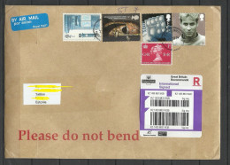 GREAT BRITAIN 2024 Registered Air Mail Cover To Estonia With Nice Stamps Queen Elizabeth II Prince William Etc. - Cartas & Documentos