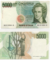 Italy 5000 Lire 1985 UNC - 50000 Lire