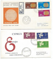 FDC Europa CEPT 1962 + 1970 From Cyprus Both Registered To Italy - Verzamelingen