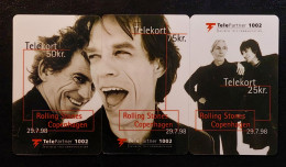 Denmark , Rolling Stones Puzzle Set Of 3 Cards - Denmark