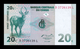 Congo República Democrática 20 Centimes 1997 Pick 83 Sc- AUnc - República Democrática Del Congo & Zaire