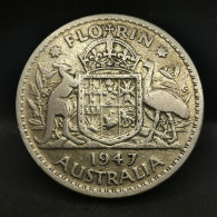 1 FLORIN ARGENT 1947 GEORGE VI AUSTRALIE / AUSTRALIA SILVER - Florin