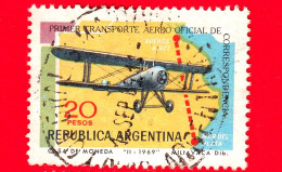 ARGENTINA - Usato - 1969 - 50 Anni Della Prima Posta Aerea - Aereo Postale - 20 - Used Stamps