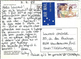 AUSTRALIE Ca.1988: CP Ill. De Pittsburgh à Vandoeuvres (GE, Suisse) - Lettres & Documents