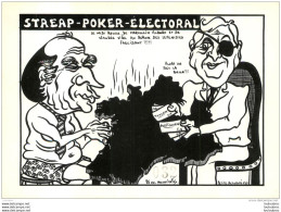 CPM  STREAP POKER ELECTORAL MITTERAND ET LE PEN CARICATURE POLITIQUE SATIRIQUE LARDIE - Lardie