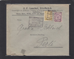 FIRMENBRIEF AUS ETTELBRÜCK,MIT BAHNPOSTSTEMPEL "KLEINBETTINGEN-ETTELBUCK", NACH PERLE,1910. - 1907-24 Ecusson