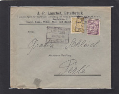 FIRMENBRIEF AUS ETTELBRÜCK,MIT BAHNPOSTSTEMPEL "KLEINBETTINGEN-ETTELBUCK", NACH PERLE,1910. - 1907-24 Coat Of Arms