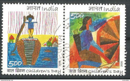 India - 2006 - Children's Day - Paintings - Se Tenant Set Of 2. ( OL 23.4.17 ) - Gebraucht