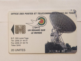 TOGO-(TG-OPT-0005)-Earth Station 20-Reverse 1-(26)-(20units)-(C55150373)-used Card+1card Prepiad Free - Togo